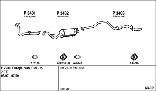 Fenno MA301 - Система випуску ОГ autocars.com.ua