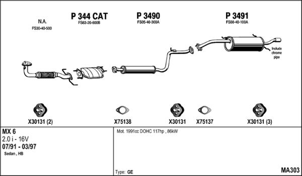 Fenno MA303 - Система випуску ОГ autocars.com.ua