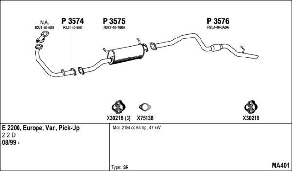 Fenno MA401 - Система випуску ОГ autocars.com.ua