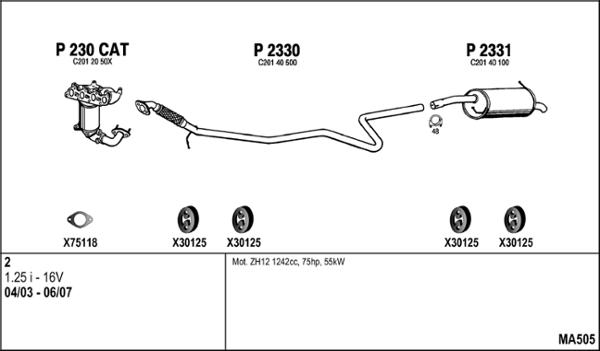 Fenno MA505 - Система випуску ОГ autocars.com.ua
