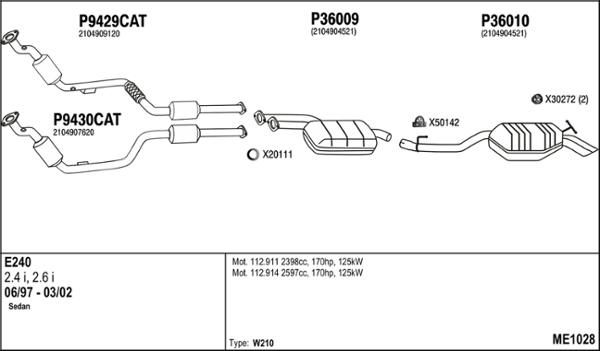Fenno ME1028 - Система випуску ОГ autocars.com.ua