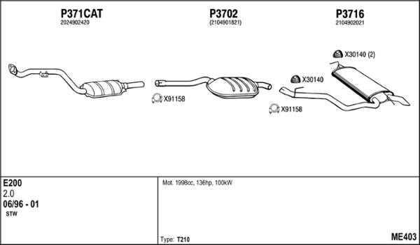 Fenno ME403 - Система випуску ОГ autocars.com.ua