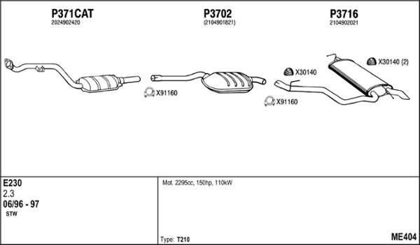 Fenno ME404 - Система випуску ОГ autocars.com.ua
