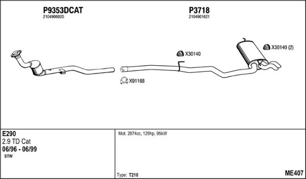 Fenno ME407 - Система випуску ОГ autocars.com.ua