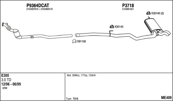 Fenno ME409 - Система випуску ОГ autocars.com.ua