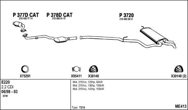 Fenno ME413 - Система випуску ОГ autocars.com.ua
