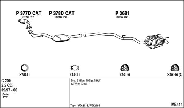 Fenno ME414 - Система випуску ОГ autocars.com.ua