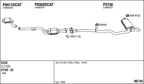 Fenno ME708 - Система випуску ОГ autocars.com.ua