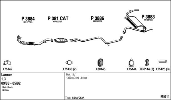 Fenno MI011 - Система випуску ОГ autocars.com.ua