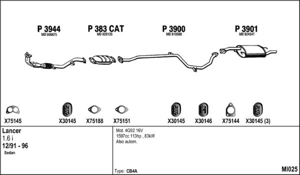 Fenno MI025 - Система випуску ОГ autocars.com.ua