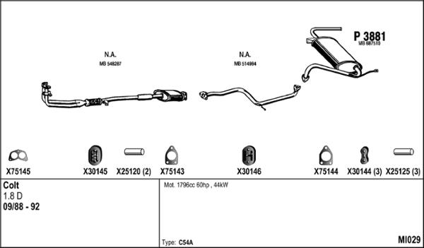 Fenno MI029 - Система випуску ОГ autocars.com.ua