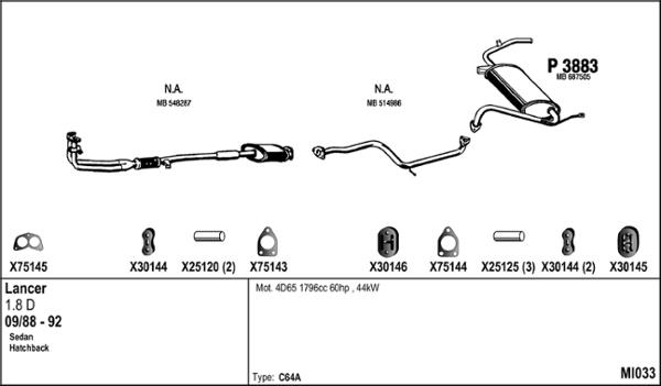 Fenno MI033 - Система випуску ОГ autocars.com.ua