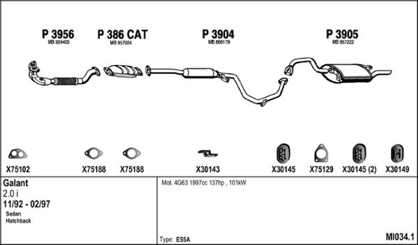 Fenno MI034.1 - Система випуску ОГ autocars.com.ua
