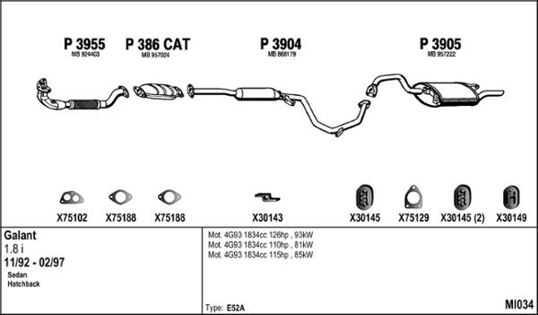 Fenno MI034 - Система випуску ОГ autocars.com.ua