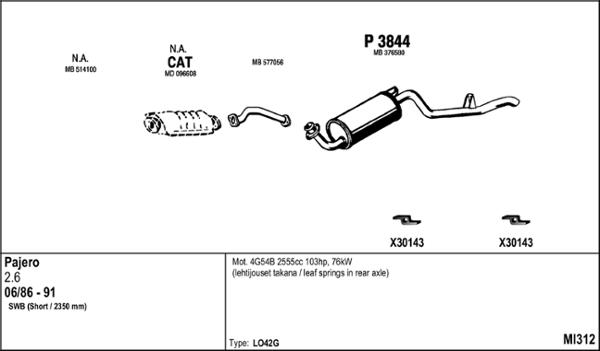 Fenno MI312 - Система випуску ОГ autocars.com.ua