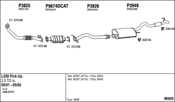 Fenno MI605 - Система випуску ОГ autocars.com.ua