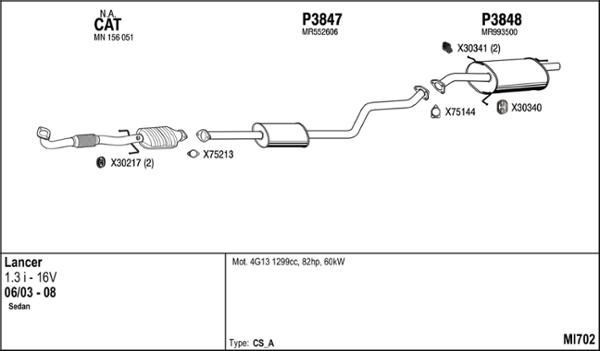 Fenno MI702 - Система випуску ОГ autocars.com.ua
