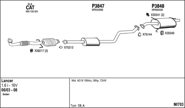 Fenno MI703 - Система випуску ОГ autocars.com.ua