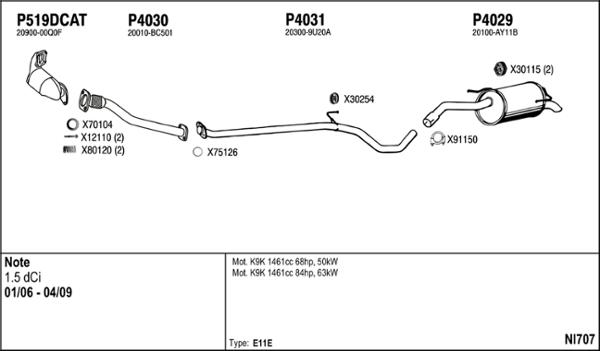 Fenno NI707 - Система випуску ОГ autocars.com.ua