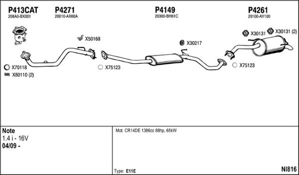 Fenno NI816 - Система випуску ОГ autocars.com.ua