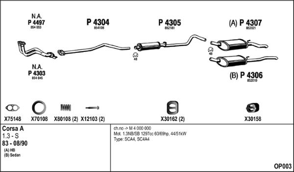 Fenno OP003 - Система випуску ОГ autocars.com.ua