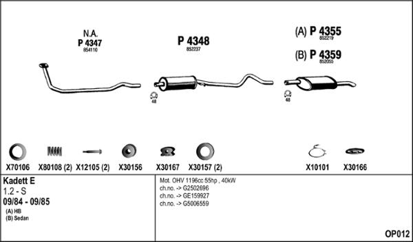 Fenno OP012 - Система випуску ОГ autocars.com.ua
