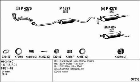 Fenno OP038 - Система випуску ОГ autocars.com.ua