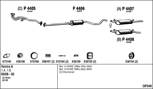Fenno OP040 - Система випуску ОГ autocars.com.ua
