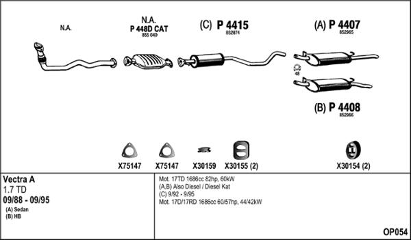 Fenno OP054 - Система випуску ОГ autocars.com.ua
