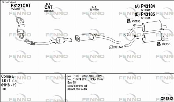 Fenno OP1312 - Система випуску ОГ autocars.com.ua