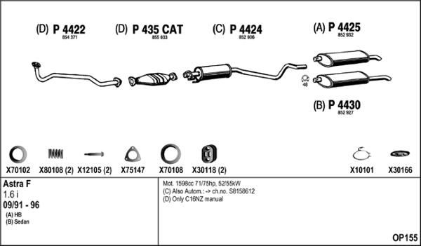 Fenno OP155 - Система випуску ОГ autocars.com.ua