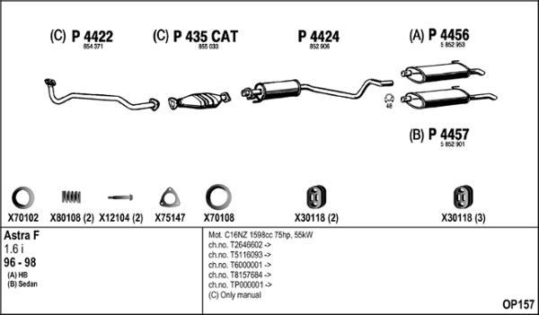 Fenno OP157 - Система випуску ОГ autocars.com.ua