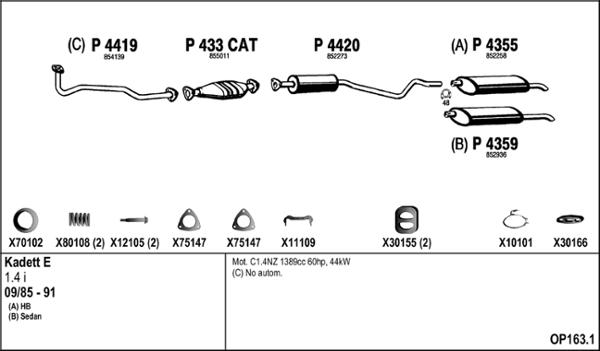 Fenno OP163.1 - Система випуску ОГ autocars.com.ua