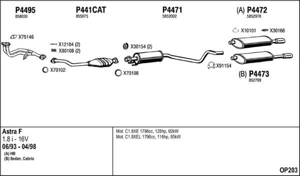 Fenno OP203 - Система випуску ОГ autocars.com.ua
