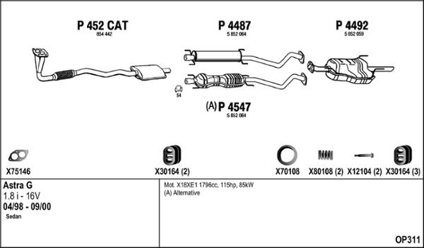 Fenno OP311 - Система випуску ОГ autocars.com.ua