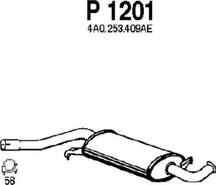 Fenno P1201 - Середній глушник вихлопних газів autocars.com.ua