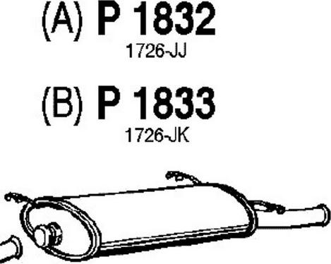 Fenno P1832 - Глушитель выхлопных газов, конечный avtokuzovplus.com.ua