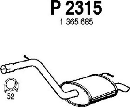 Fenno P2315 - Глушитель выхлопных газов, конечный avtokuzovplus.com.ua