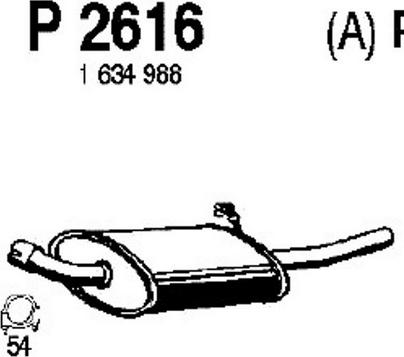 Fenno P2616 - Глушитель выхлопных газов, конечный avtokuzovplus.com.ua