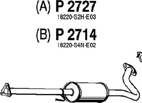 Fenno P2714 - Середній глушник вихлопних газів autocars.com.ua