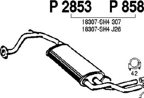 Fenno P2853 - Глушник вихлопних газів кінцевий autocars.com.ua