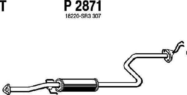 Fenno P2871 - Середній глушник вихлопних газів autocars.com.ua