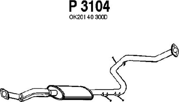 Fenno P3104 - Середній глушник вихлопних газів autocars.com.ua