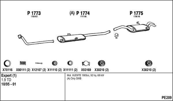 Fenno PE209 - Система випуску ОГ autocars.com.ua