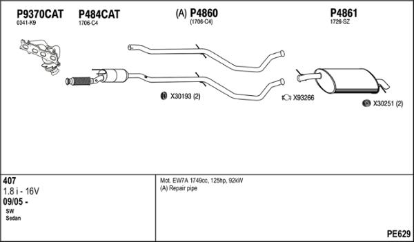 Fenno PE629 - Система випуску ОГ autocars.com.ua