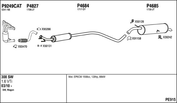 Fenno PE915 - Система випуску ОГ autocars.com.ua