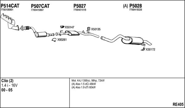 Fenno RE405 - Система випуску ОГ autocars.com.ua
