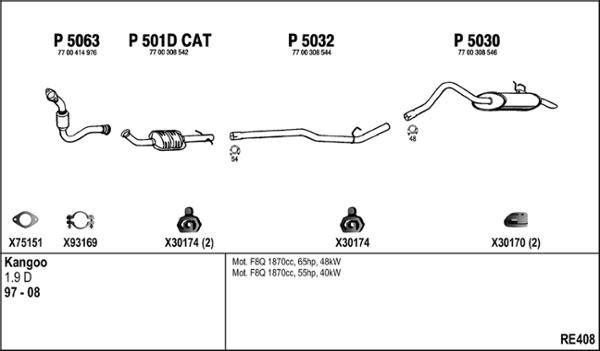 Fenno RE408 - Система випуску ОГ autocars.com.ua