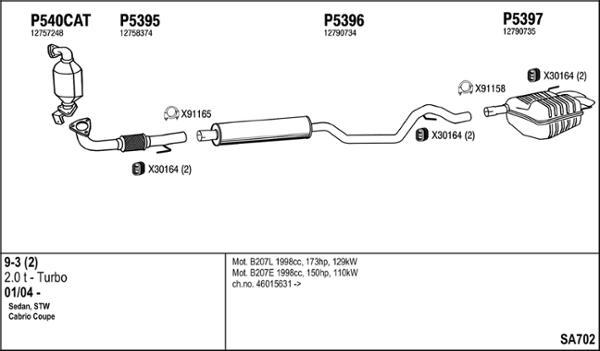 Fenno SA702 - Система випуску ОГ autocars.com.ua