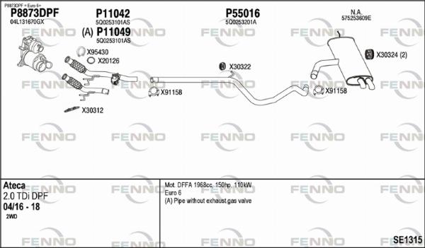 Fenno SE1315 - Система випуску ОГ autocars.com.ua